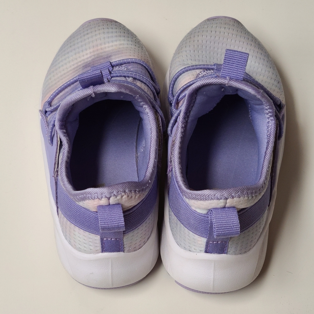 EUC Purple, Gray & Pink Tie-Dye Kids Cage Knit Sneakers SlipOn Shoes Memory Foam - Picture 3 of 5